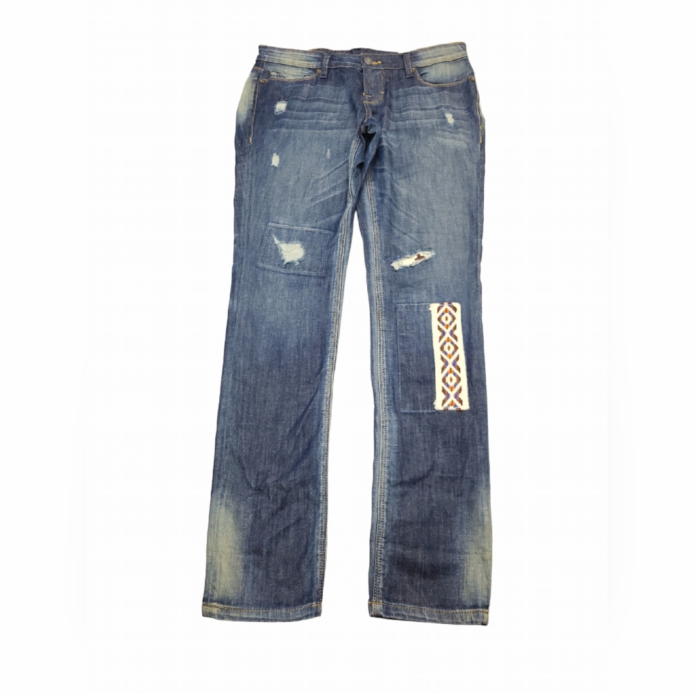 ADL ARTISAN DE LUXE FOR FREE PEOPLE JEANS WOMENS 26 BOHEMIAN DENIM PANTS LOWRISE